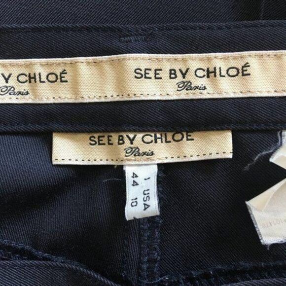 See by Chloe Pants Women's Size 10 Measures 29x30.5 9.25in Rise Gray Wool - Picture 3 of 10